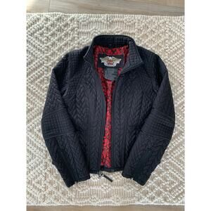 Harley Davidson Black Quilted Jacket Medium